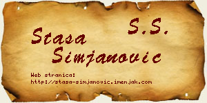 Staša Simjanović vizit kartica